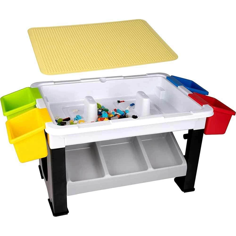 Tavolo Banco Costruzioni 291 Blocchi in Plastica Bambini Centro Creativo Gioco