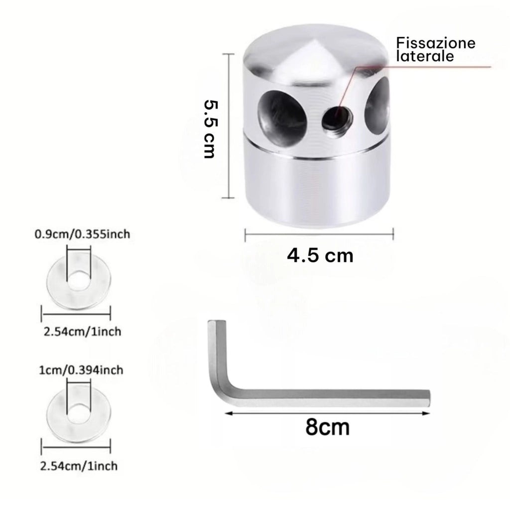 Testina Decespugliatore Alluminio 4 Fili Nylon 3mm M10x1.25 Con Accessori VG12227