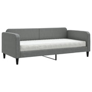 Divano letto | Sof¨¤ letto | Letto singolo con Materasso Grigio Scuro 90x200 cm in Tessuto