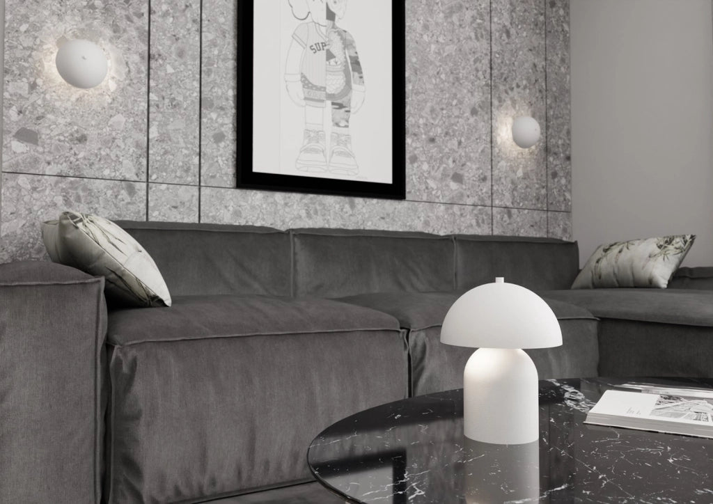 Lampada Da Tavolo Moderna Hera Acciaio Bianco 2 Luci G9 Ip20