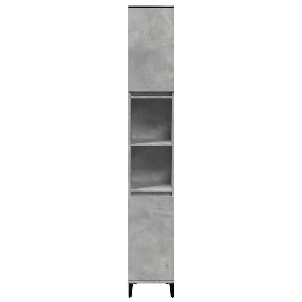Set Mobili da Bagno | Armadio da bagno 3 pz Grigio Cemento in Legno Multistrato