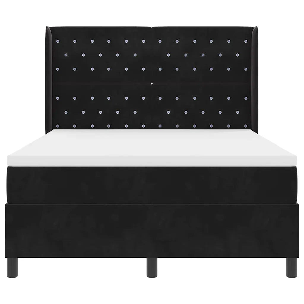 Letto a molle con materasso Nero 140 x 200 cm Velluto 3341956