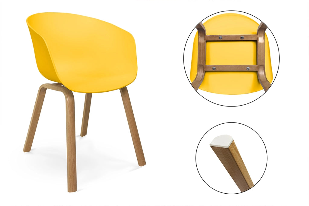 Sedia da pranzo gialla, poltrona in stile scandinavo - Dorina (2 pz) -SD16DOPL
