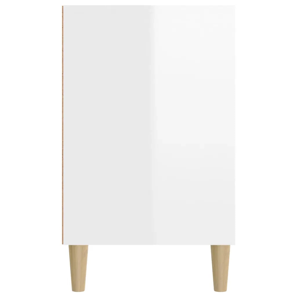 Scarpiera Bianco Lucido 102x36x60 cm in Legno Multistrato 819726