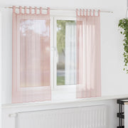 Tende in Voile con Passanti 2 pz Rosa Chiaro 140x140 cm 4102276