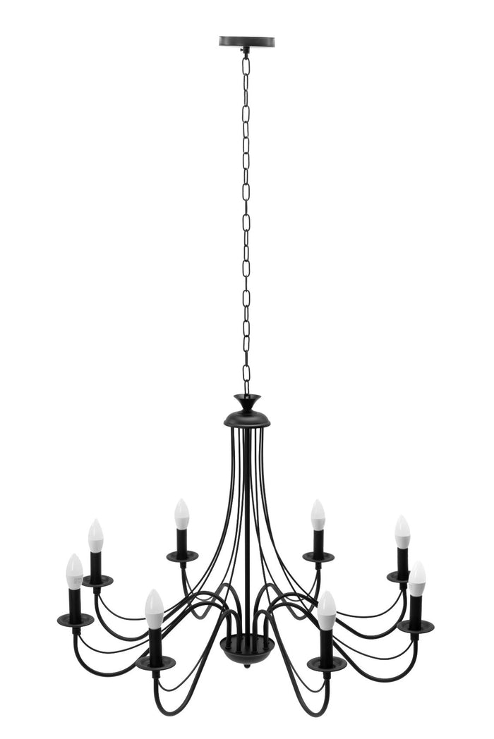 Lampada Da Soffitto Pensile Rustica APP648-8CP Nera