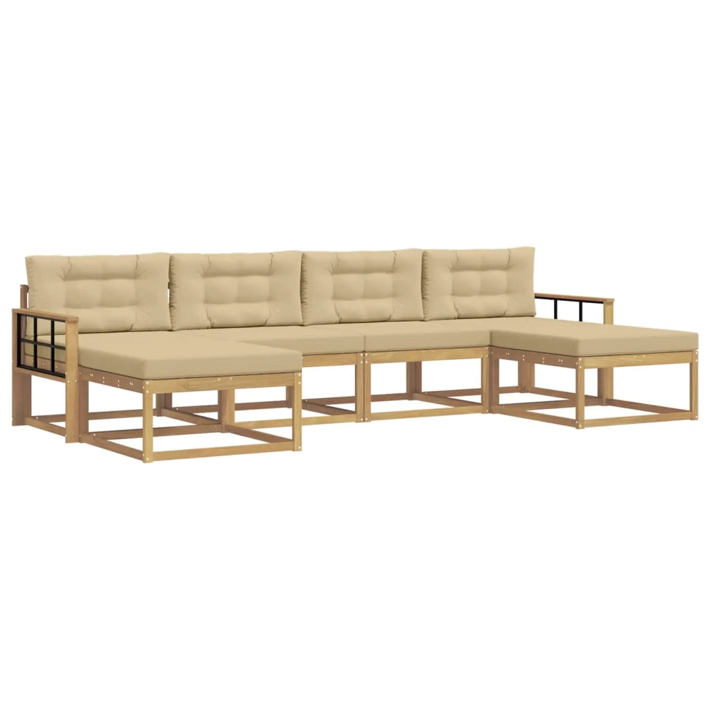 Set di divani da esterno 6 pz Bianco e Beige 3386842