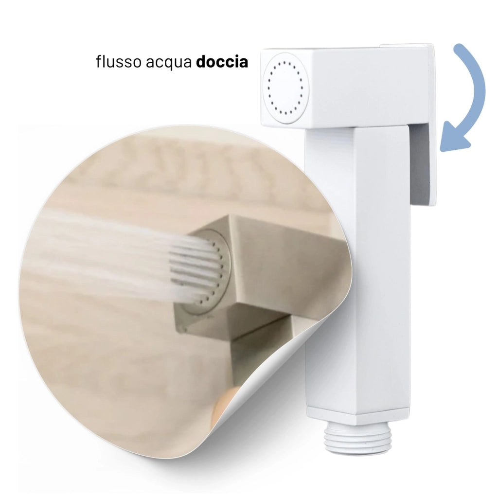 Idroscopino wc doccetta ottone portatile shutoff monogetto con leva ogomondo kit *** finitura- bianco opaco quadro, c...
