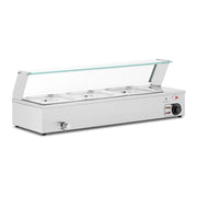 Bagnomaria - 2.000 watt - 3 x GN 1/2 - rubinetto di scarico - coperchio in vetro 14_0004222