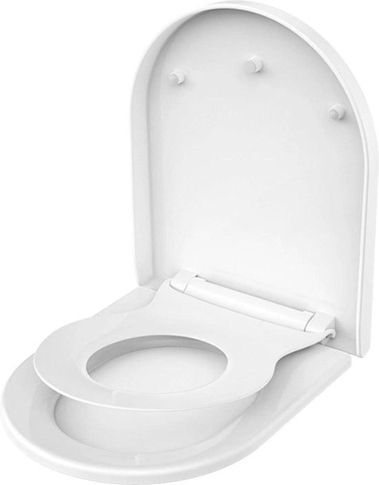 Braccio per WC con sedile integrato per bambini - Funzione Soft Close & Quick Release - Montaggio top facile - Serrature regolabili - Addestramento all'igiene per bambini