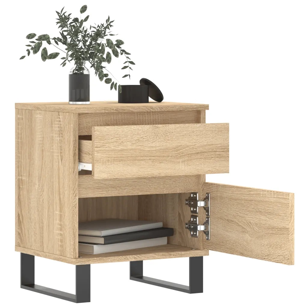 Set di 2 Comodini | Armadio da Notte | Mobiletto da notte Rovere Sonoma 40x35x50 cm in Legno Multistrato