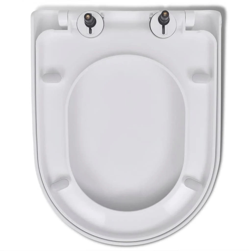 Sedile WC quadrato bianco con chiusura ammortizzata e sgancio rapido 02_0002892