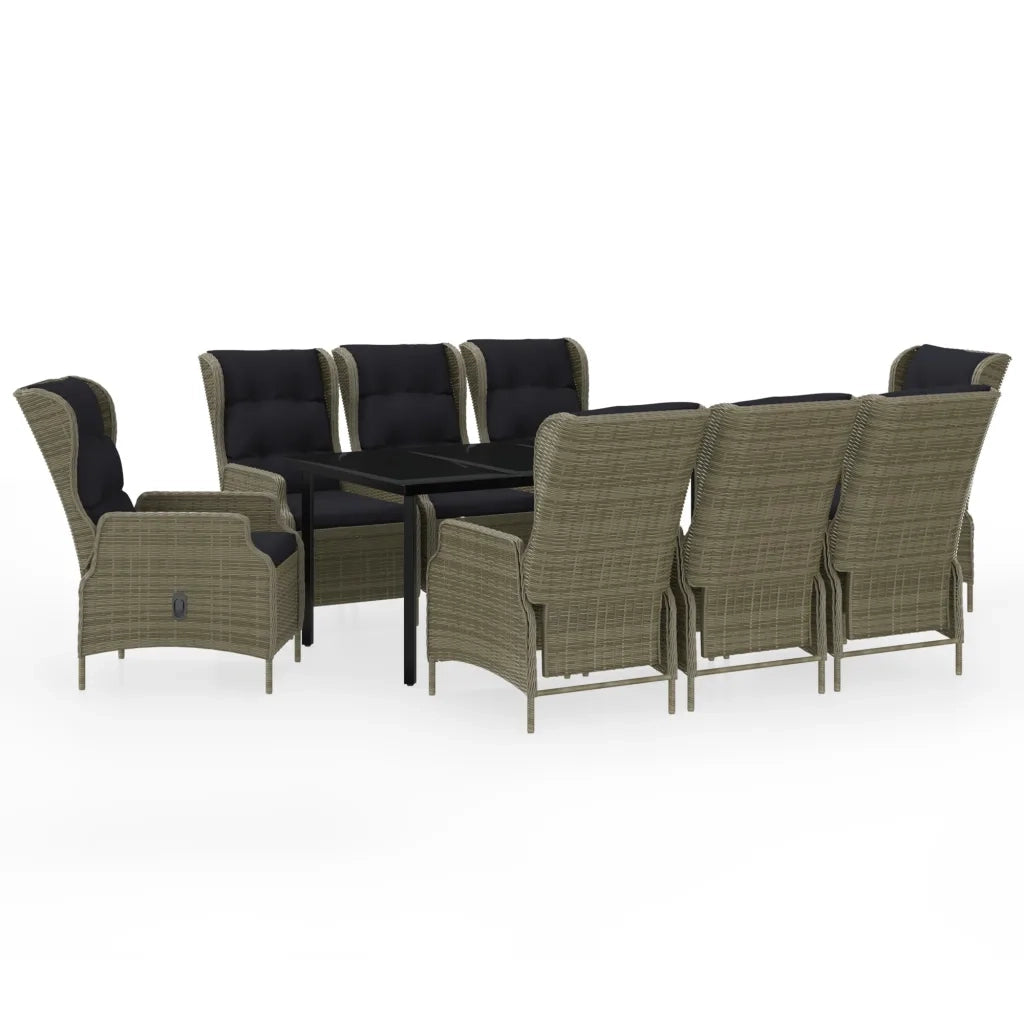 Set Mobili da Pranzo per Giardino 9 pz Marrone cod mxl 40860