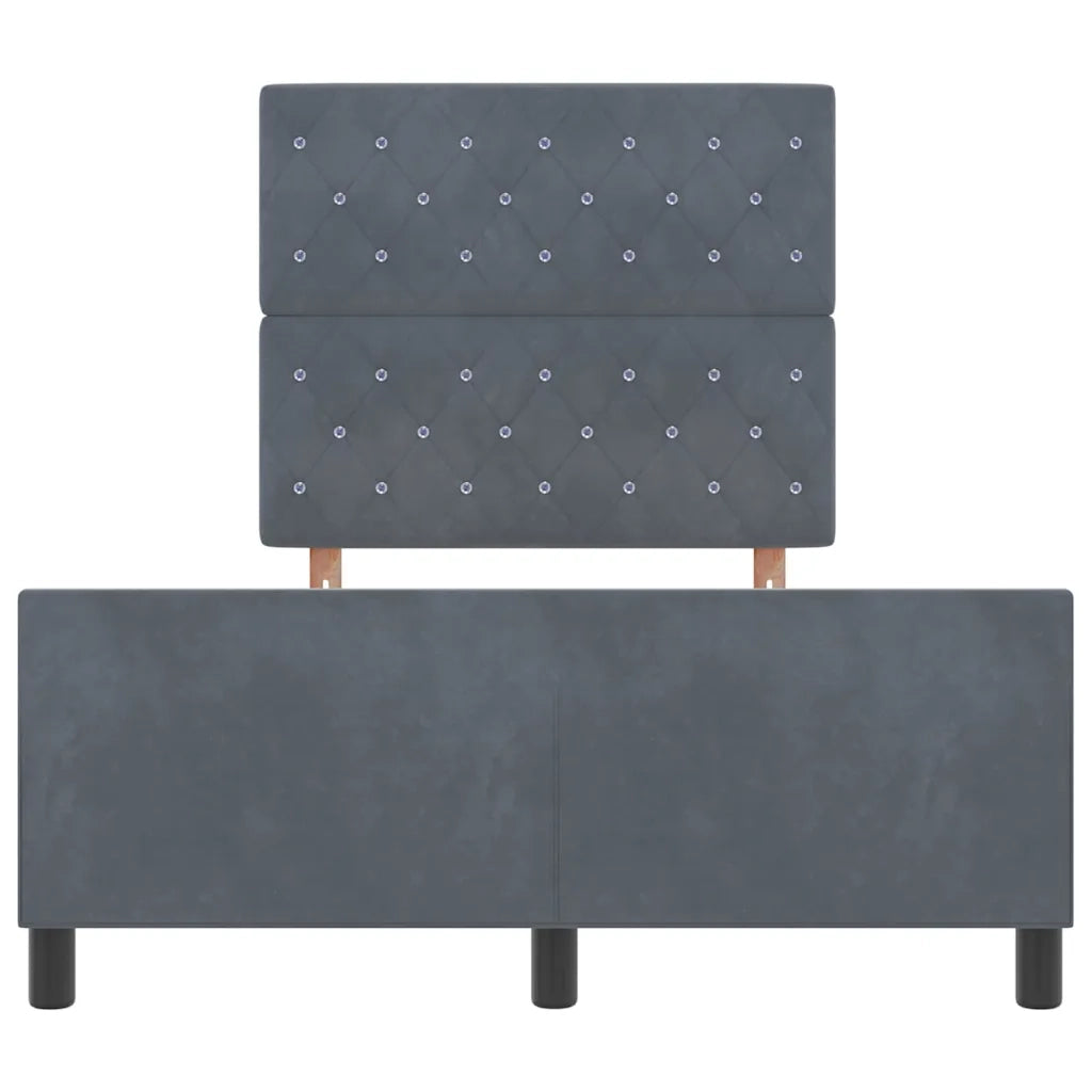 Letto a molle con testiera Grigio scuro 120 x 200 cm Velluto