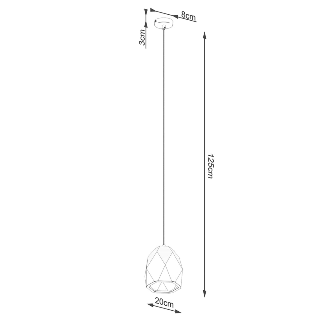 Lampada sospensione ceramica bianca Diamante Fresco E27 Pure Lume
