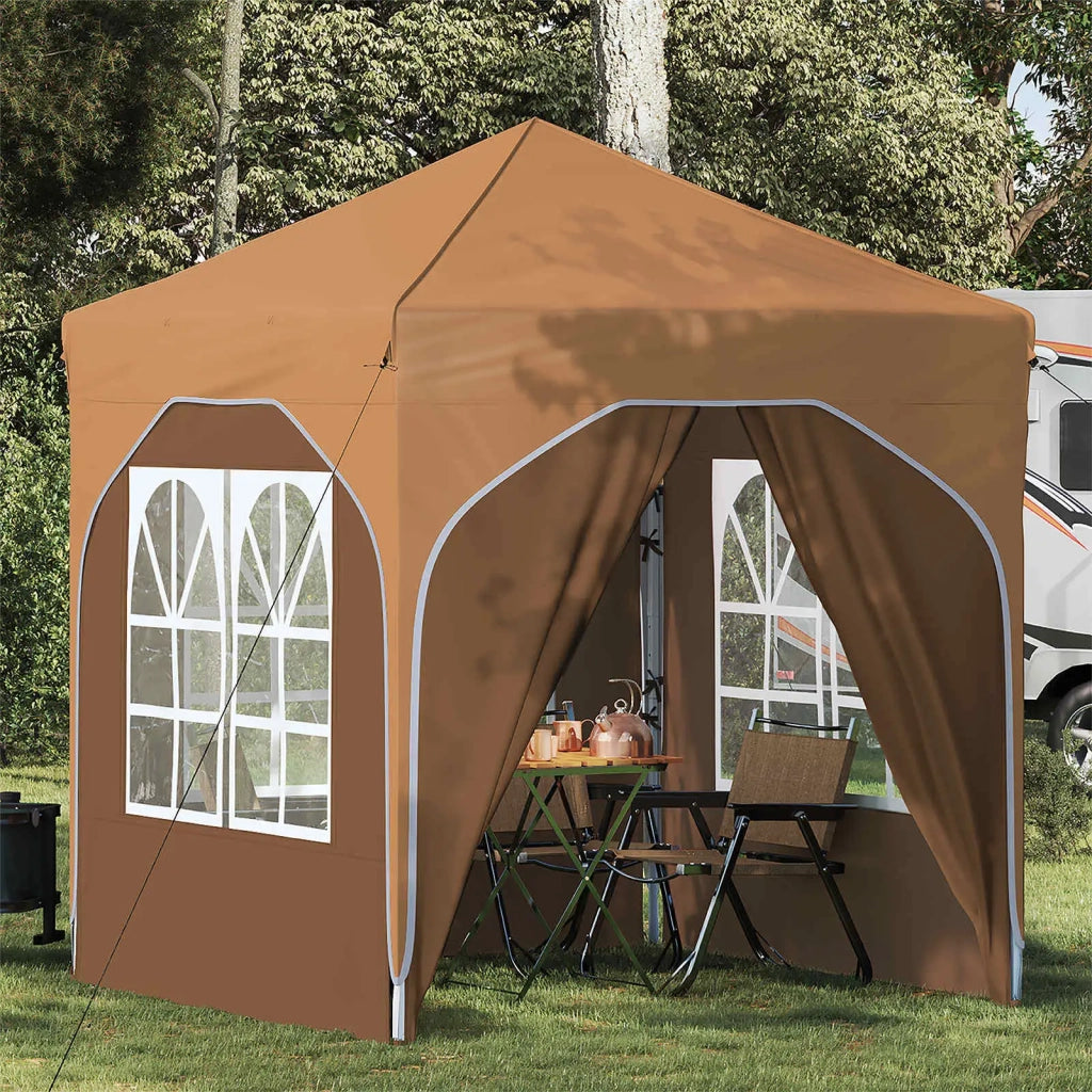 Tenda per feste a pop-up-Gazebo 192 x 192 x 245 cm Beige 170568