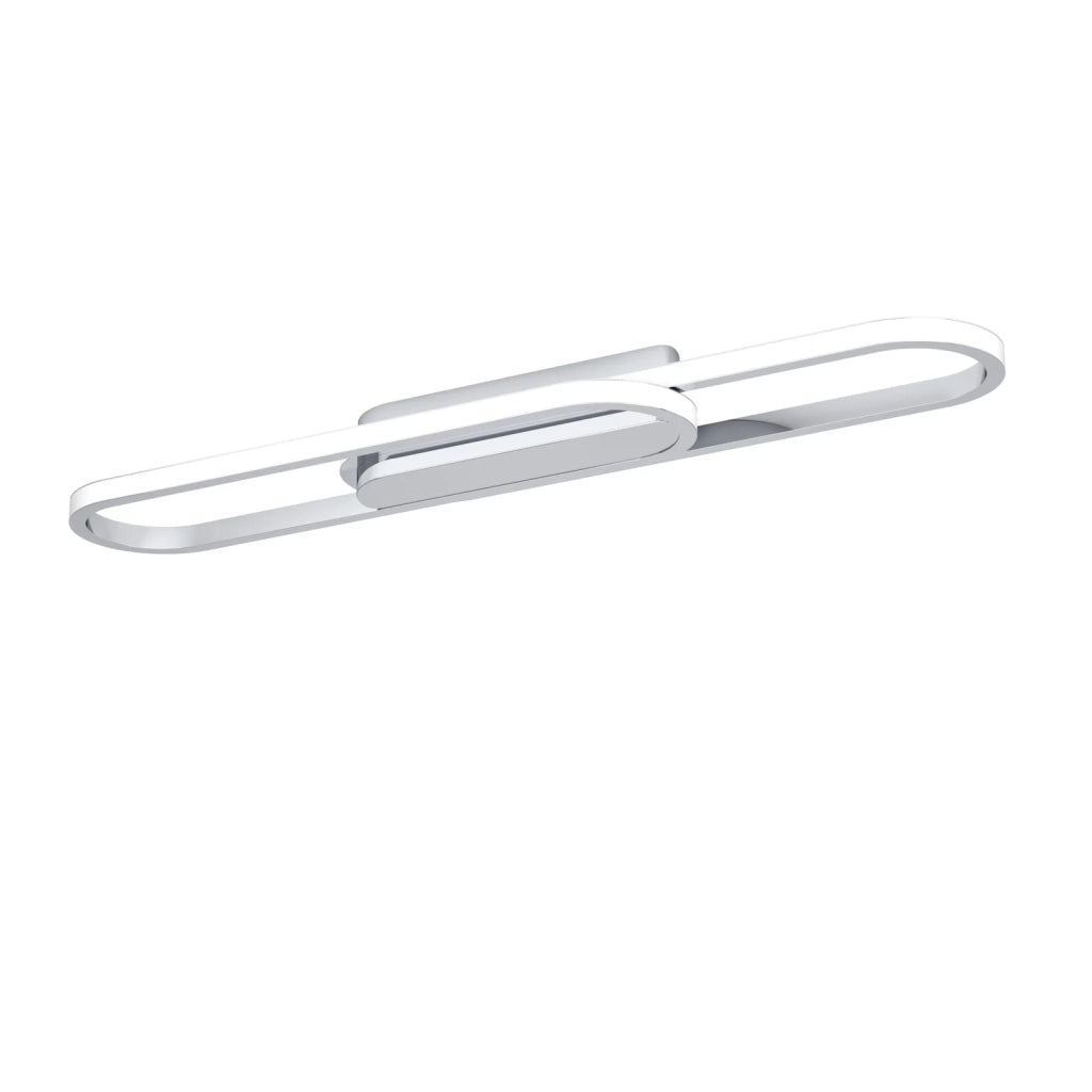 Plafoniera Moderna Conivarena Metallo Cromo Plastiche Bianche Led 20W 2500Lm