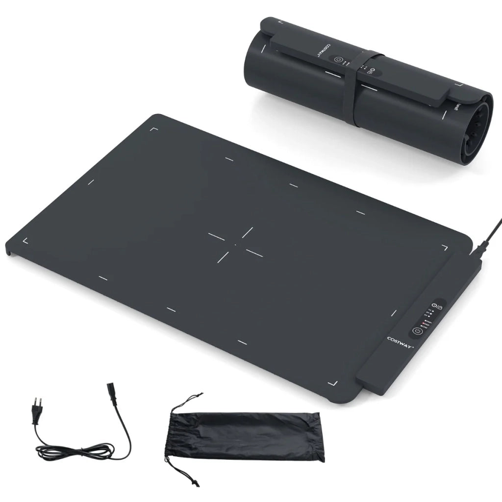 Tappetino riscaldante elettrico in silicone per alimenti 64 x 41 x 2 cm riscaldamento rapido portatile design arrotolabile silicone nero 20_0014198