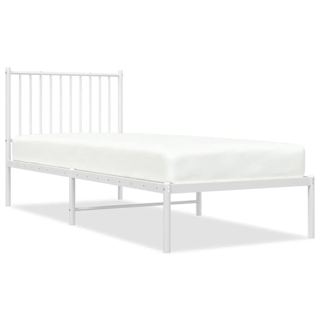Giroletto con Testiera-Struttura Letto con testiera Metallo Bianco 80x200 cm 673113
