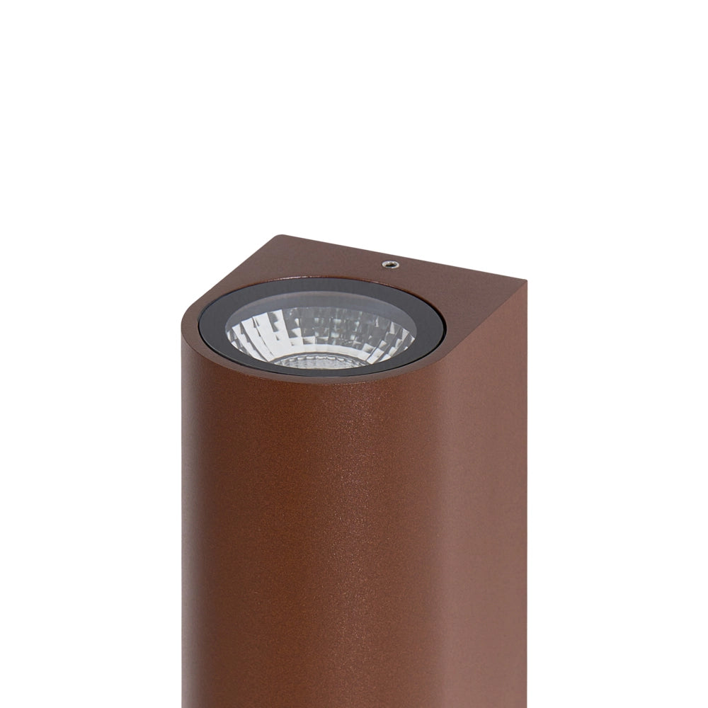 Set di 2 lampade LED da esterno per pareti esterne 21 cm in metallo e alluminio marrone design moderno