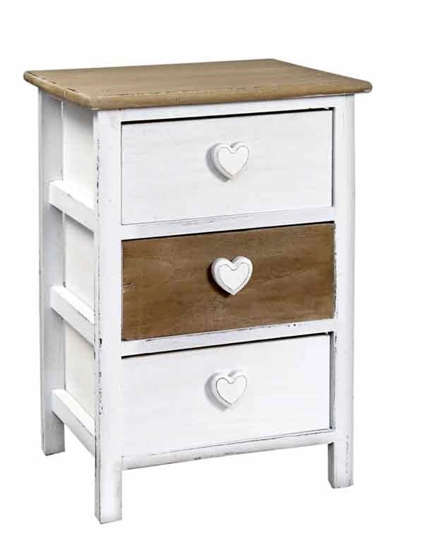 HEART CASSETTIERA SLIM CON 3 CASSETTI 37 X 29 X 54 CM BICOLOR