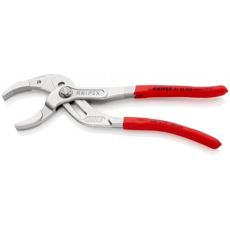 Knipex 81 03 250 Pinza per Sifone e Raccordi 250 mm 25 posizioni regolazione 25-80 mm acciaio cromo vanadio colore Rosso