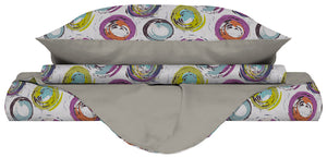 Copripiumino Matrimoniale con Stampa sul Sacco e Federe Doubleface Cerchi Astratti