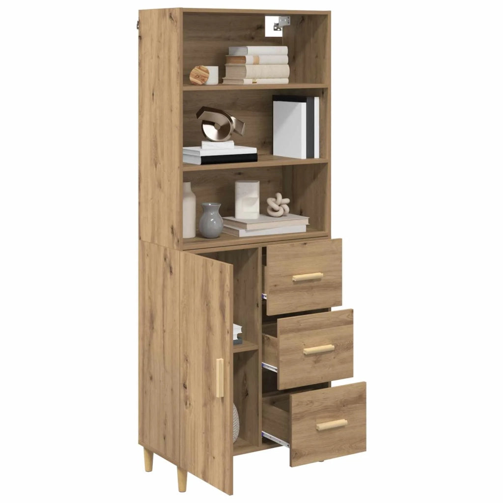 Credenza con Cassetto-Buffet-Armadio da cucina Rovere artigianale 69,5 x 32,5 x 180 cm 329495