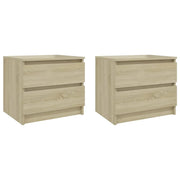 Set di 2 Comodini | Armadio da Notte | Mobiletto da notte Rovere Sonoma 50x39x43,5 cm in Legno Multistrato