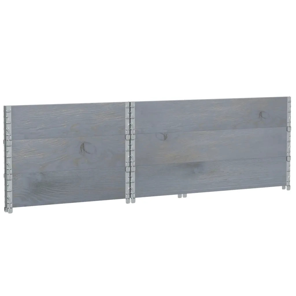 vidaXL Paretali per Pallet 3pz Grigi 120x80cm Legno Massello di Pino
