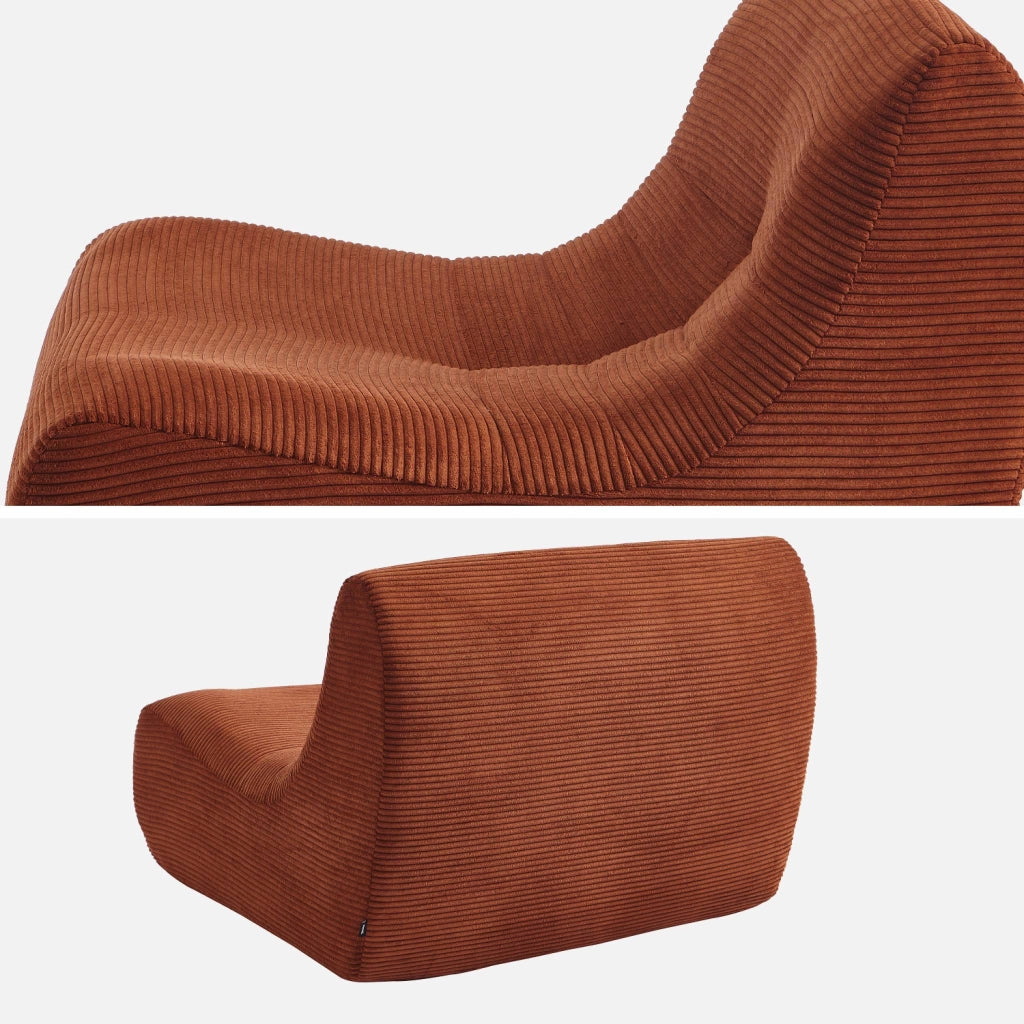 Divano modulare velluto, 2 posti, terracotta