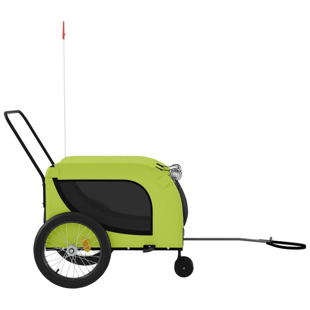 Rimorchio da Bici per Animali Verde e Nero Oxford e Ferro CFW4085039
