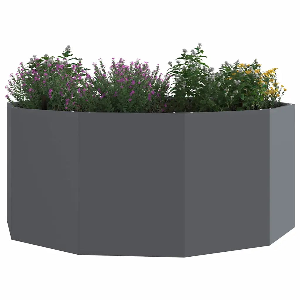 Fioriera-Vaso-Contenitore per Piante Antracite 120 x 120 x 50 cm Acciaio