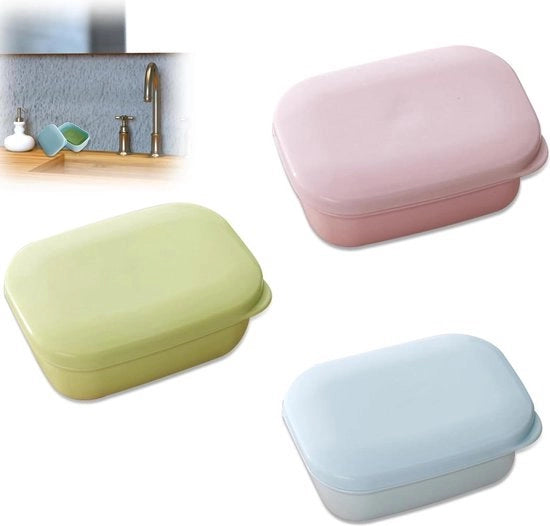 Zeppiante portatile con coperchio - contenitore per sapone a doppia lastra - tappo rimovibile - senza perdite - verde - blu - rosa