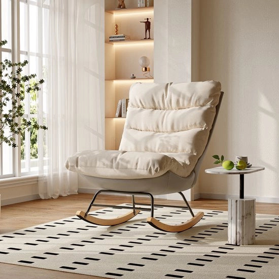 Sedia-letto - Materiale tecnico - Gambe in legno - Colore beige - Adatto per la sala da soggiorno
