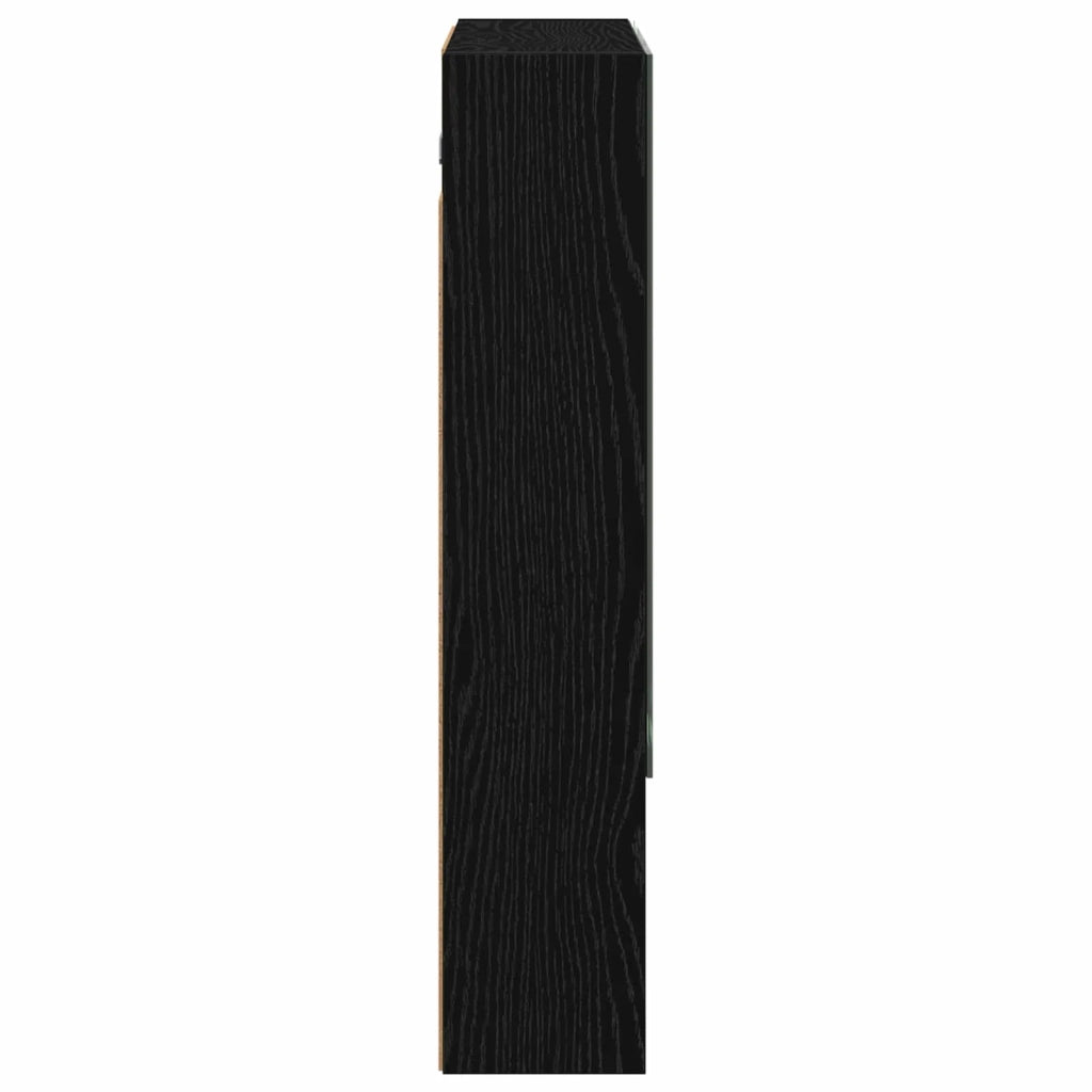 Mobiletto per specchio da bagno Rovere Nero 60 x 14.5 x 70 cm 889184