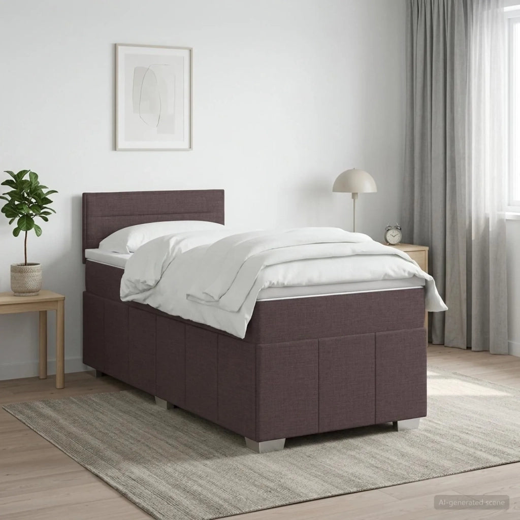 Letto box spring con materasso Marrone Scuro 90 x 200 cm 3452582