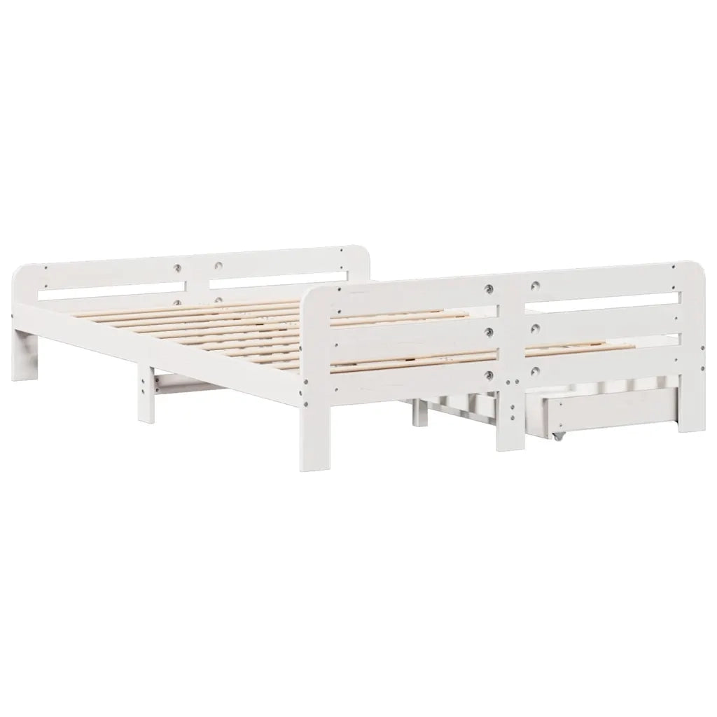 Letto senza Materasso Bianco 140x200 cm Legno Massello di Pino 3309039