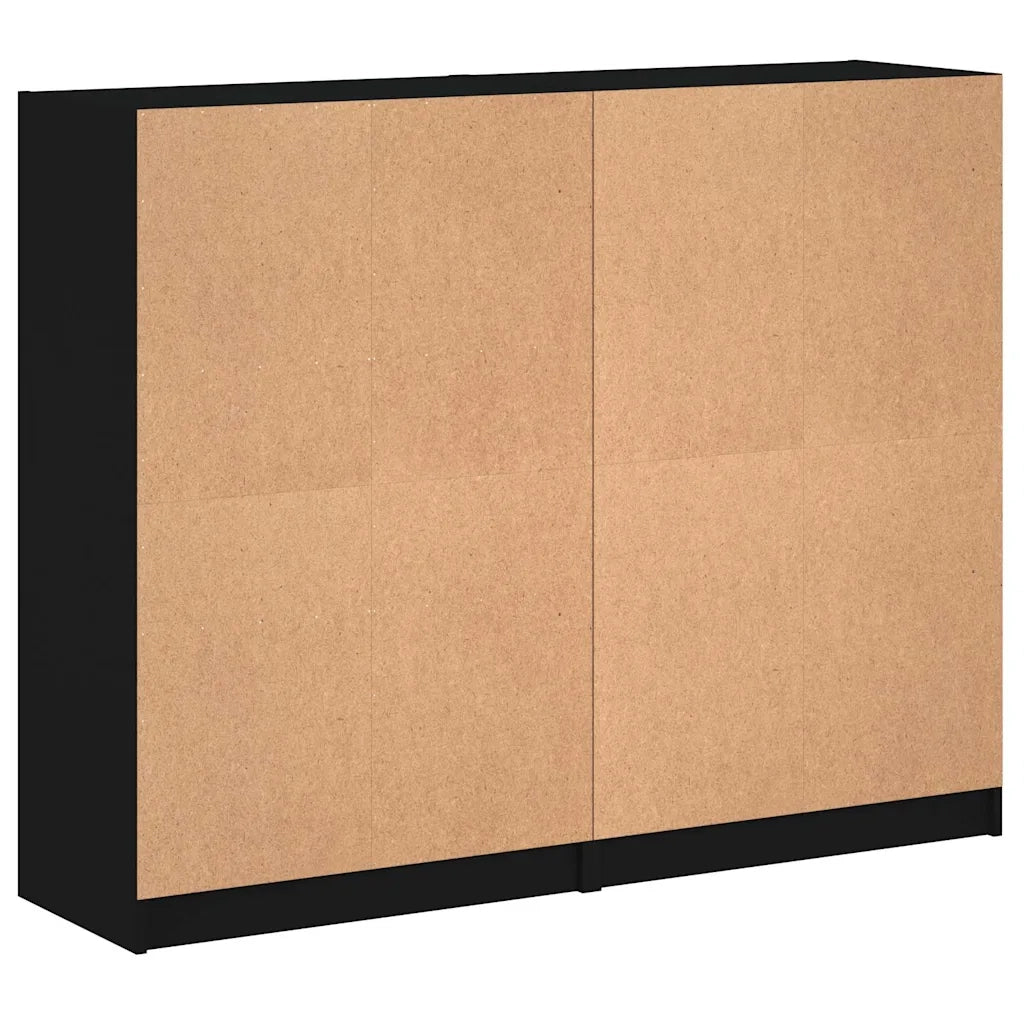 Libreria con Ante Nera 136x37x109 cm in Legno Multistrato