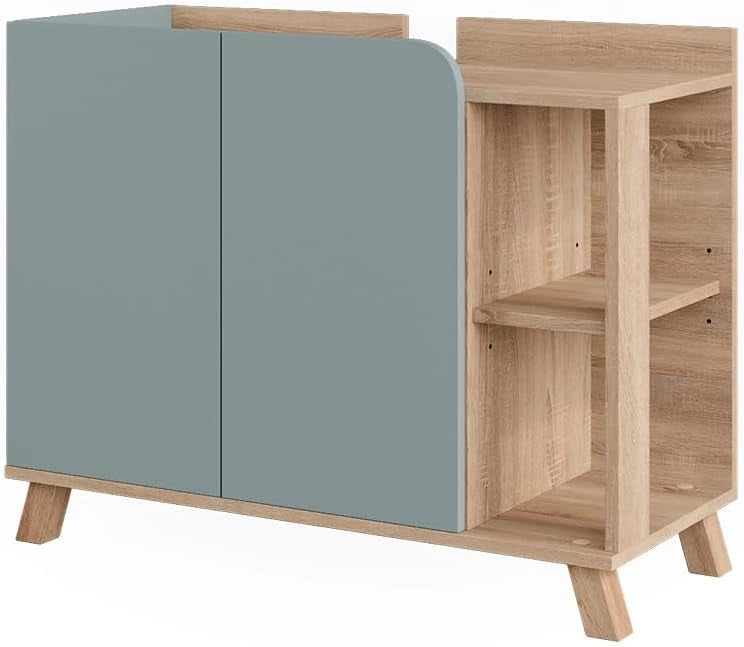 Mobiletto per lavabo Karen, Sonoma/blu, 80 x 65 cm con 2 porte