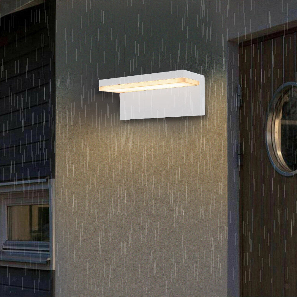 Trade Shop - Applique A Led 10 Watt Lampada Da Parete Per Balconi Giardino Ip54 Cct Switch B82-3c - Bianco