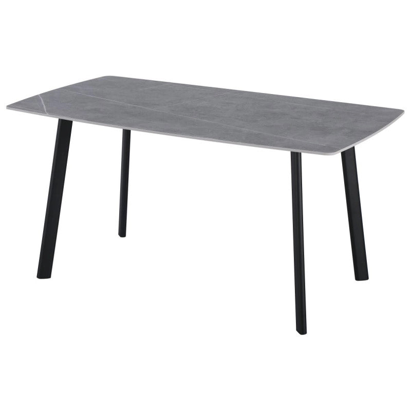 Tavolo Quincy Dimensione 150x85x75 Top In Ceramica Amica Grigio Opaco