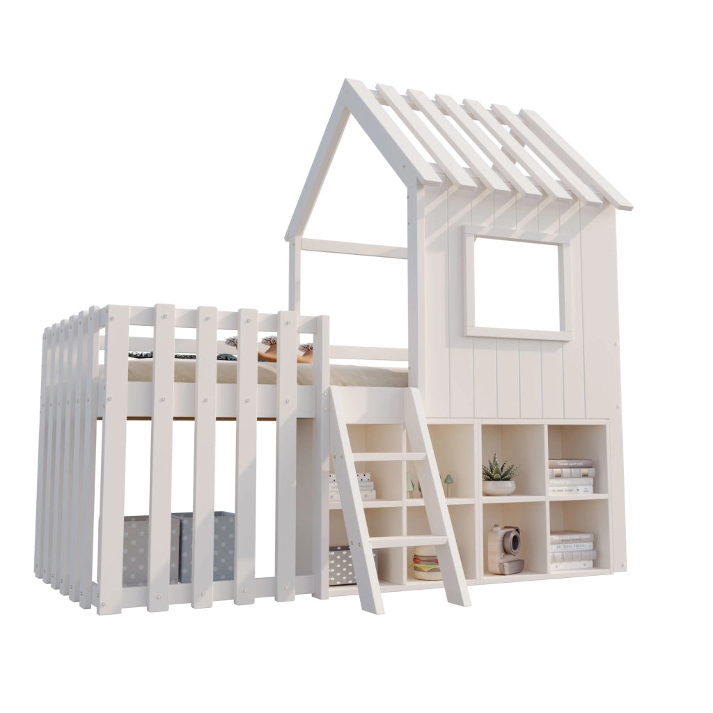 letto a castello in legno massiccio bianco 95 x 204.5 cm