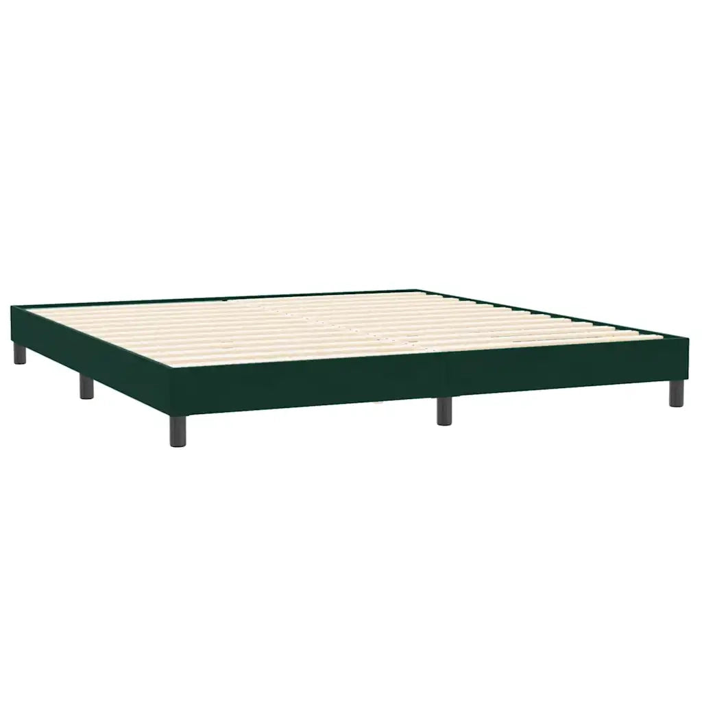 Giroletto a Molle con Materasso Verde Scuro 180x220 cm Velluto
