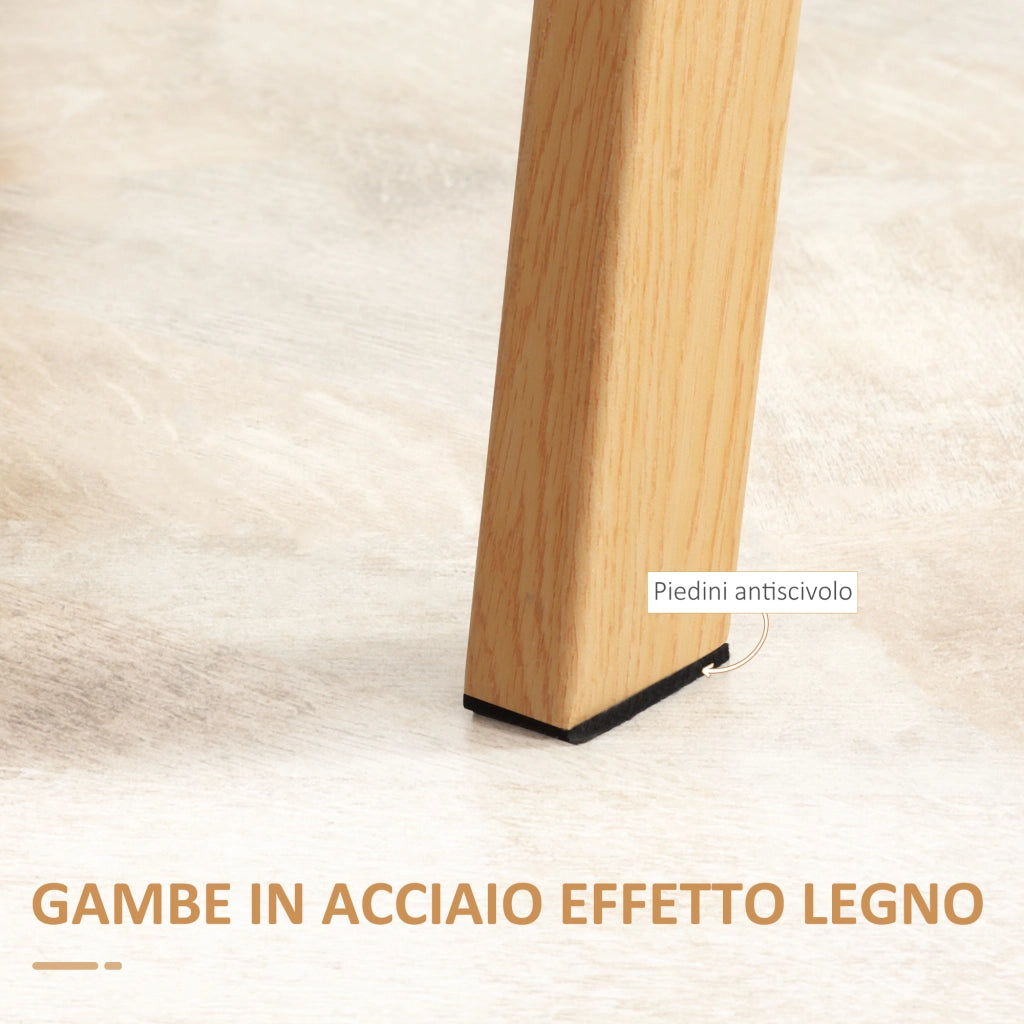 EasyComfort Tavolo da Pranzo Rettangolare per 4 Persone max, in Acciaio con Piano in Vetro Temperato, 120x60x76 cm