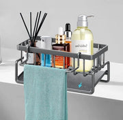 Organizzatore della vasca da bagno - scatola di stoccaggio per spazzole per i piatti - grigio supporto per spugne con magnetismo per la gronda.