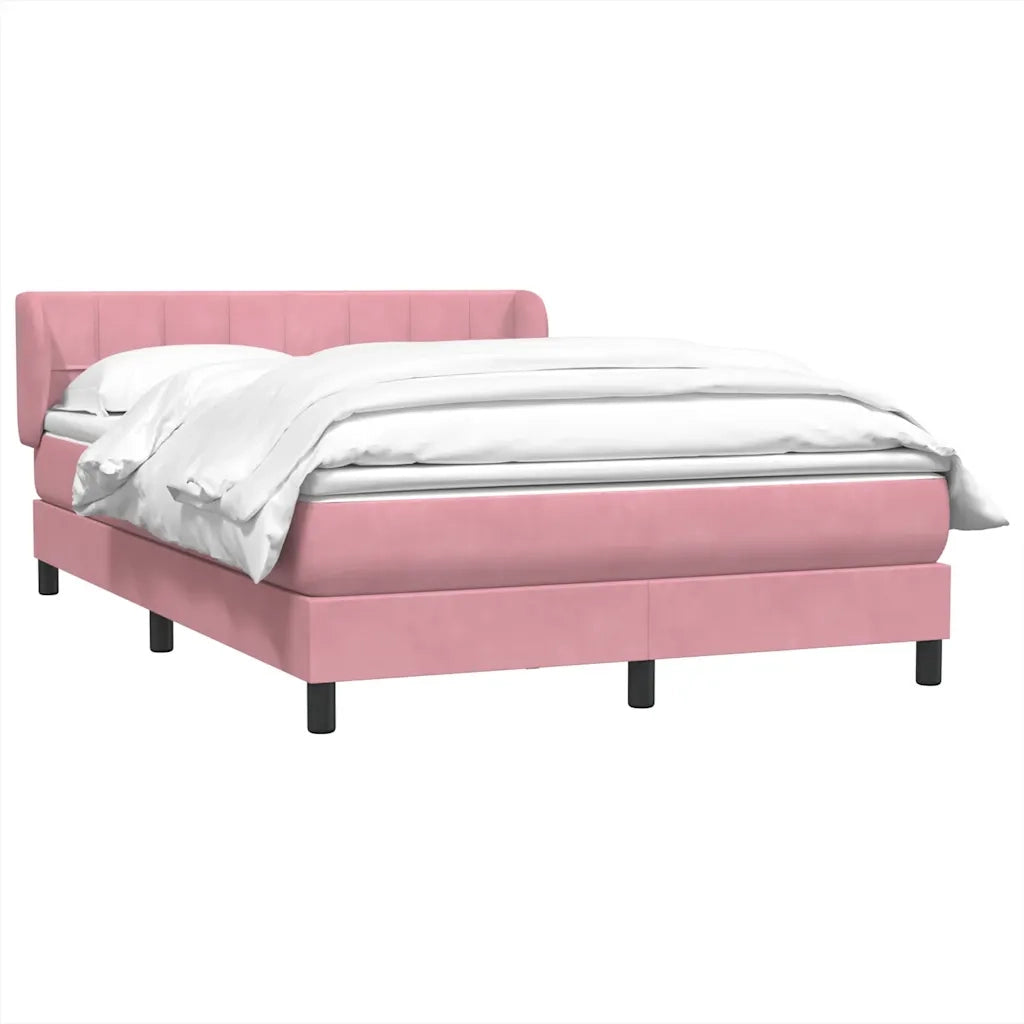 Giroletto a Molle con Materasso Rosa 140x220 cm in Velluto 3317570