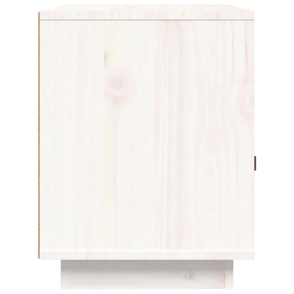 Comodini Bianco 2 pz 40x34x45 cm in Legno Massello di Pino cod mxl 30227