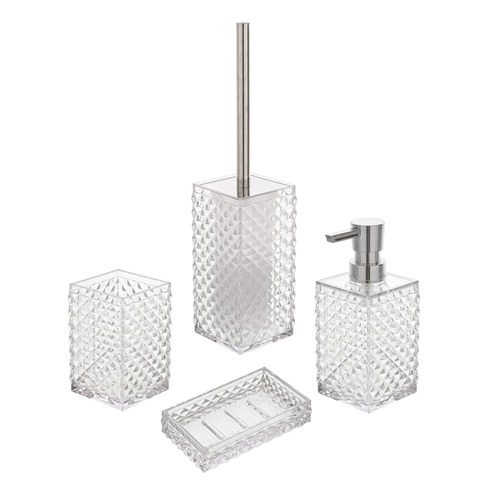 Dispenser Sapone Bianco Trasparente in Plastica AS