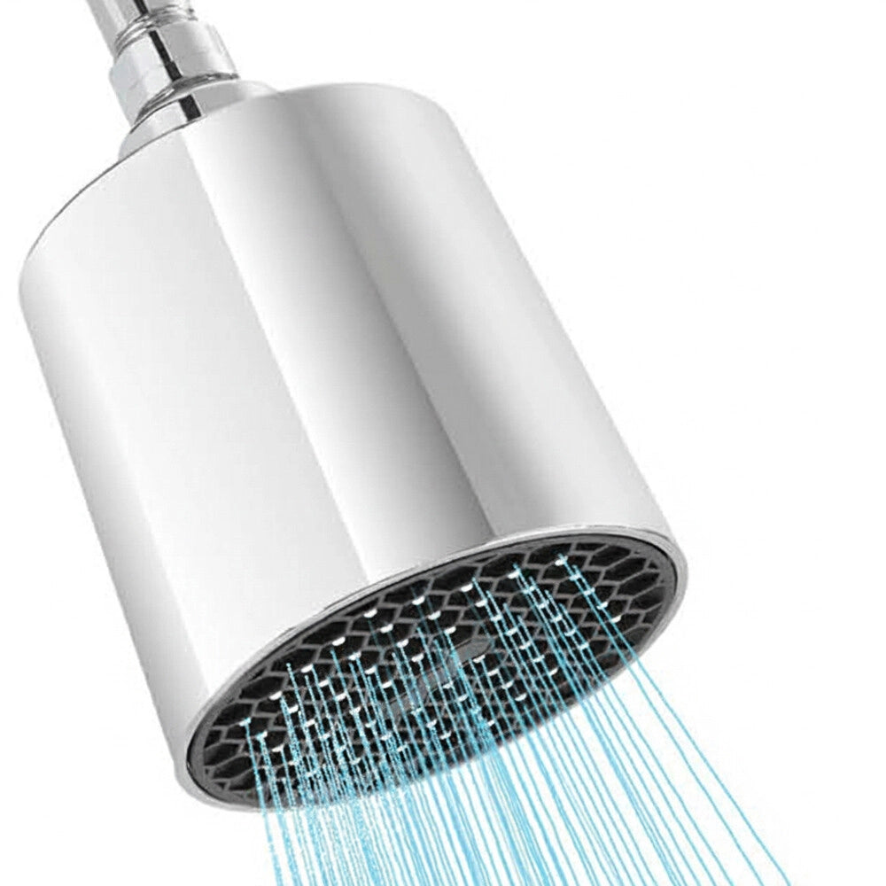 Set doccia cromo con braccio inclinato 25 cm e soffione tondo in abs